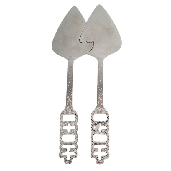Yaang Stainless Steele and Rhinestone Accent Connecting Hearts Cake Server - Picture 1 of 7